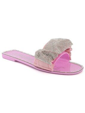 Juicy Couture Sz 6 Barbie Pink Hollyn‎ McBling Sparkly Rhinestones Glam Sandals